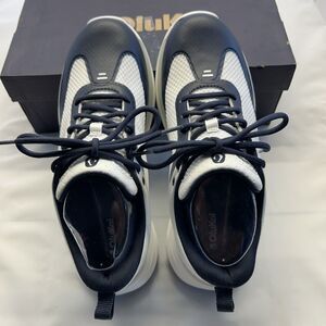 OluKai Makena Athletic Golf Shoes Bright White/Navy Women SZ 8 READ